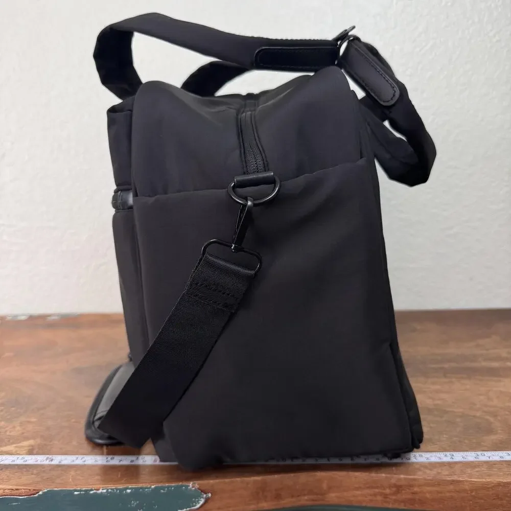 Joan & David Duffle Bag Weekender Travel Gym Tote Shoe Side Pocket Nylon Black